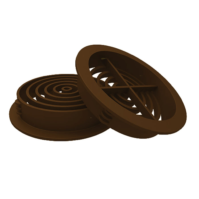 Brown Plastic 70mm Round Soffit Air Vents <br> Menu Options