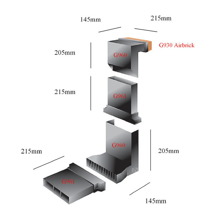 Telescopic Adjustable Underfloor Cavity Wall Vents with Extensions