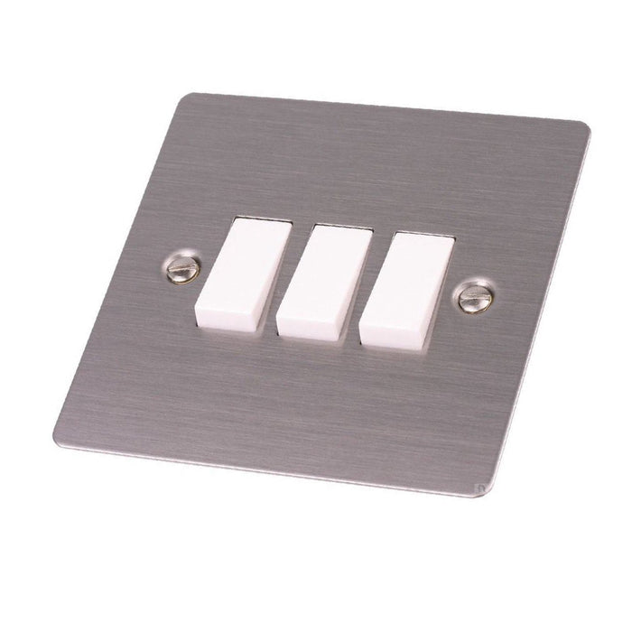 Electrical Flat Plate Satin Stainless Steel Sockets & Switches