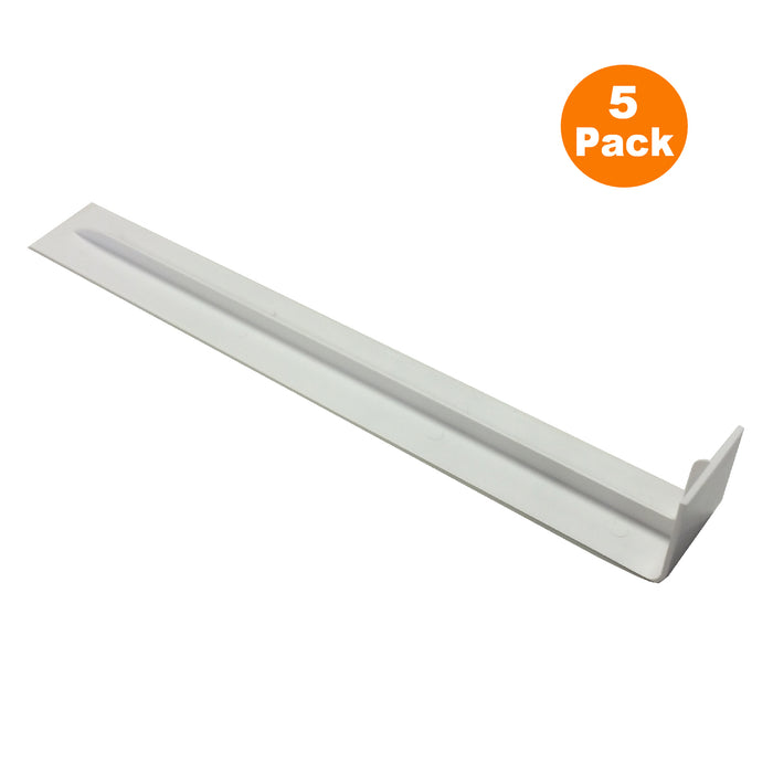 5 x Fascia Board Straight Butt Joints White 300mm Round Edge Profile