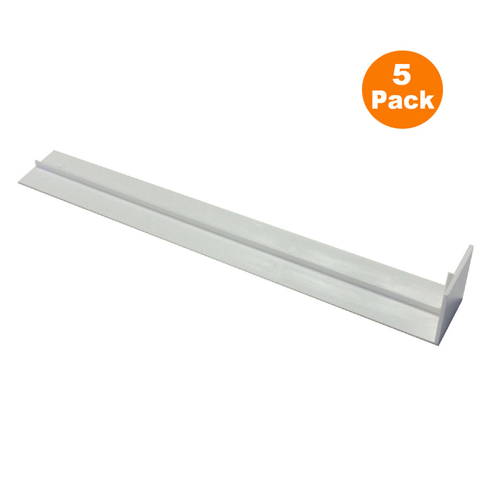 5 x Fascia Board Straight Butt Joints White 300mm Square Edge Profile