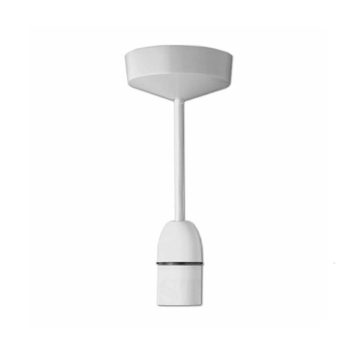 10 x White Ceiling Pendant & Rose, Strong Flex Drop, Max 100 Watt