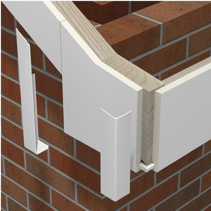 10 x Fascia Board Corner Joints White 300mm Round Edge Profile