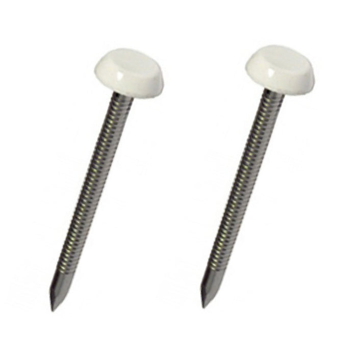 White UPVC Poly Top Nails Stainless Steel