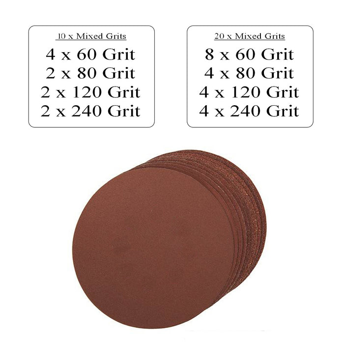 Mixed Grit Hook & Loop Sanding Discs & Backing Pad Kit