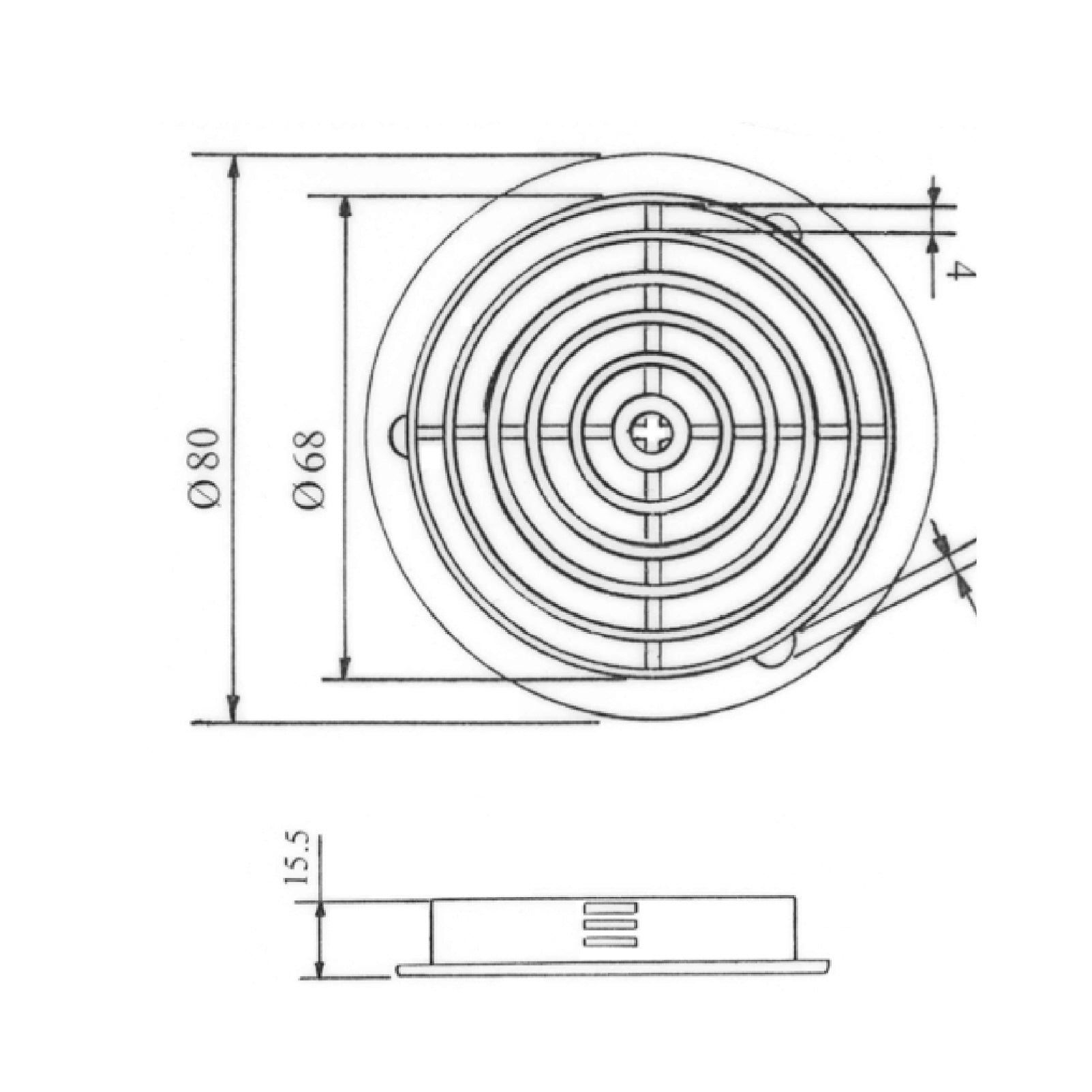 White Plastic 70mm Round Soffit Air Vents