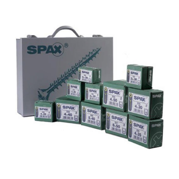 SPAX Xpert 2400 Assorted Wood Screws in Metal Organiser Case