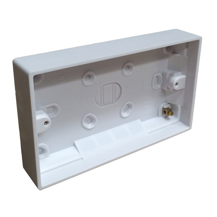 Surface Mounted Back Box 25mm Wall Pattress Double 2 Gang