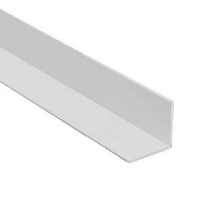 2 x White UPVC Plastic Large Rigid Angle 80mm x 80mm x 2.5 Metre